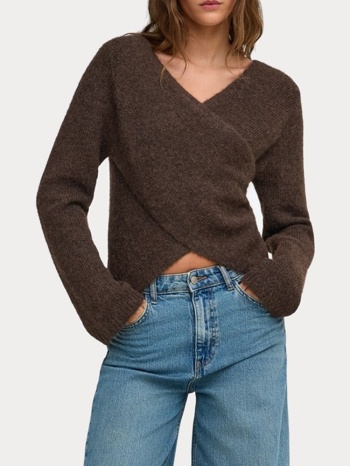 πλεκτο only onlmaggie ls cross v-neck cc knt coffee bean σε προσφορά