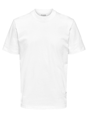 t-shirt selected slhcolman ss o-neck tee bright white σε προσφορά