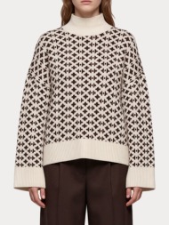 πλεκτο vero moda vmbirch ls highneck pullover bf birch w. chocolate torte vero moda