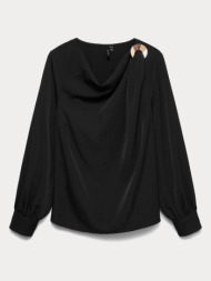 top vero moda vmmilani l/s o-neck top wvn btq black vero moda