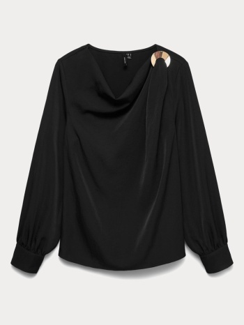 top vero moda vmmilani l/s o-neck top wvn btq black vero σε προσφορά