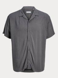 short sleeve jack&jones jjejeff solid resort shirt s/s sn pls castlerock (plus size) jack&jones
