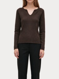 πλεκτο vero moda vmwillow shine ls square pullover lx chocolate torte w. dtm lurex vero moda