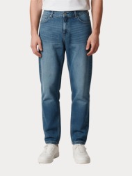 παντελονι boston tapered denim trousers washed med boston