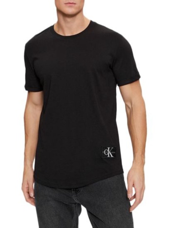 t-shirt calvin klein badge turn up s/s ck black calvin klein σε προσφορά