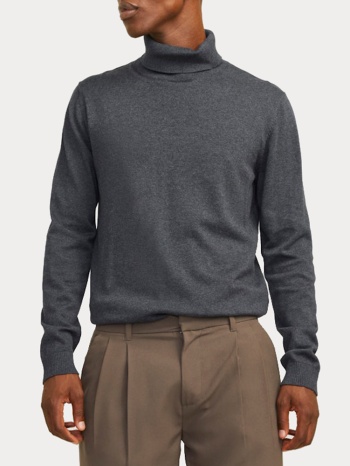 ζιβαγκο jack & jones jjebasic knit roll neck dark grey σε προσφορά