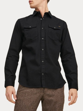 τζιν πουκαμισο jack & jones jjesheridan l/s slim black σε προσφορά