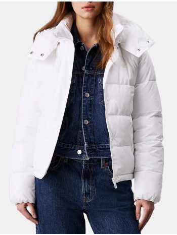 μπουφαν calvin klein matt monologo nd short puffer white σε προσφορά