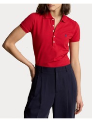 γυναικεια πολο polo ralph lauren s/s julie slim fit stretch red polo ralph lauren