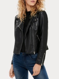 jacket only gemma faux leather biker otw black only