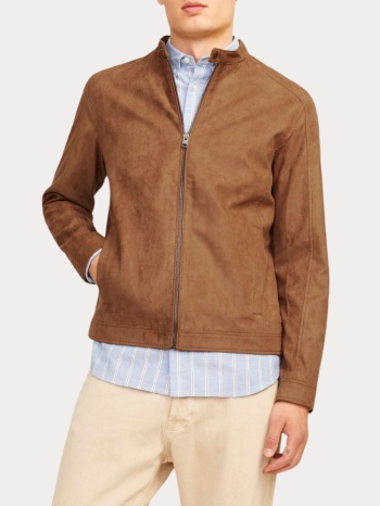 jacket jack & jones jjedylan clean faux suede cognac σε προσφορά