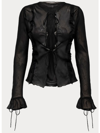 μπλουζα only marlin ls frill tie top wvn black only σε προσφορά