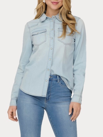 πουκαμισο only onlalexa l/s dnm shirt ana noos light blue σε προσφορά