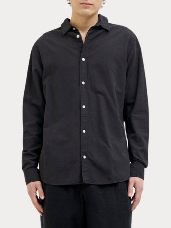 πουκαμισο jack & jones jjebreeze linen blend ls sn black σε προσφορά