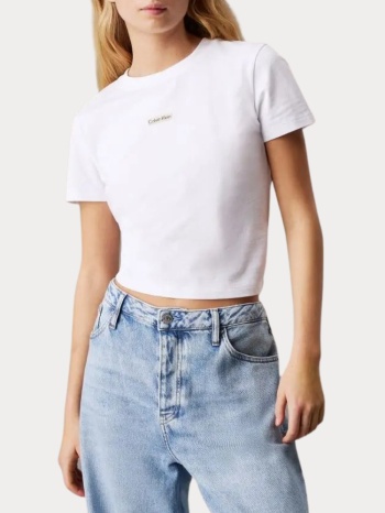 t-shirt calvin klein placed institutional badge slim fit σε προσφορά