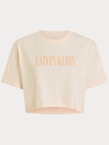t-shirt calvin klein cropped varsity brazilian sand calvin σε προσφορά