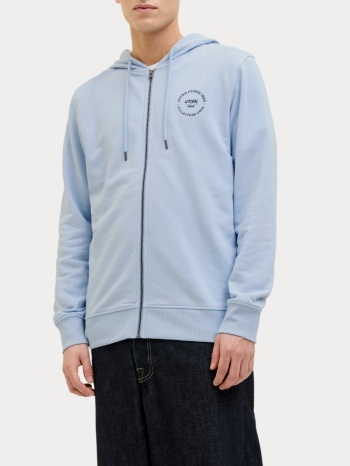 ζακετα jack & jones jjsimon sweat zip hood chambray blue σε προσφορά