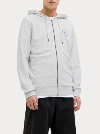 ζακετα jack & jones jjsimon sweat zip hood white melange σε προσφορά