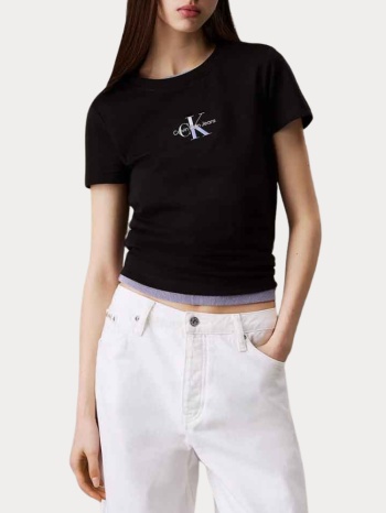 t-shirt calvin klein gradient monologo slim ck black calvin σε προσφορά
