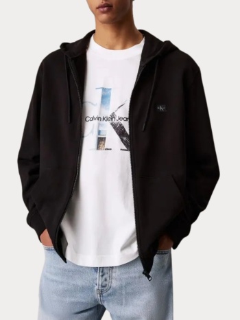 ζακετα calvin klein woven label zip hoodie ck black calvin σε προσφορά