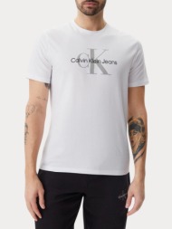 t-shirt calvin klein monologo regular fit brilliant white calvin klein