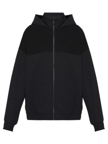 jacket calvin klein tech grid zip throuh hoodie ck black σε προσφορά