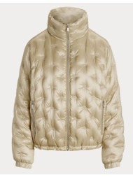γυναικειο μπουφαν polo ralph lauren logo quilted funnel neck down puffer explorer sand polo ralph la