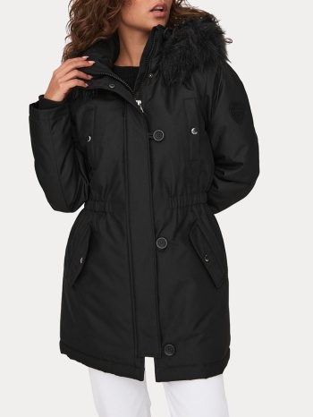 μπουφαν only iris fur winter parka black only σε προσφορά