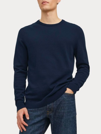 πλεκτο jack & jones jjebasic knit crew neck navy blazer σε προσφορά