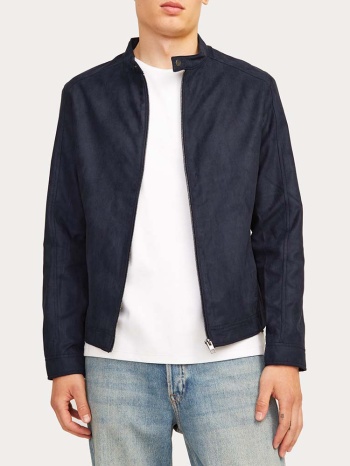 jacket jack & jones jjedylan clean faux suede jet black σε προσφορά