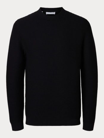 πλεκτο selected slhtion ls knit structure mock neck black σε προσφορά