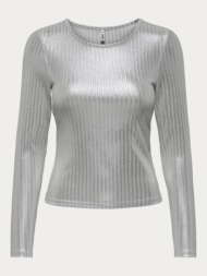 μπλουζα only shine l/s o-neck top jrs silver only