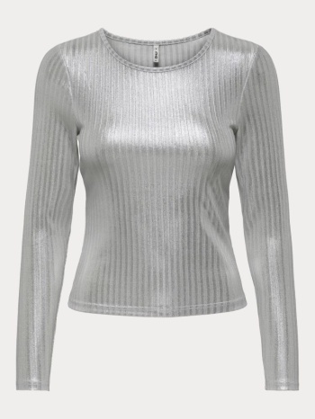 μπλουζα only shine l/s o-neck top jrs silver only σε προσφορά