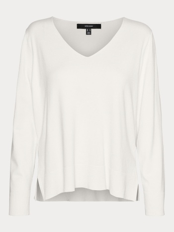 μπλουζα vero moda vmsilje ls v-neck pullover snow white σε προσφορά
