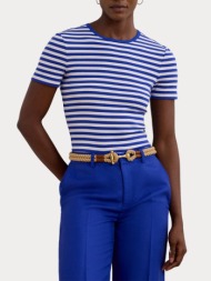 γυναικειο t-shirt polo ralph lauren alli striped stretch cotton s/s sapphire/white polo ralph lauren