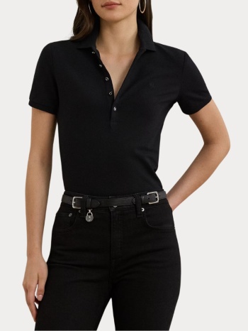 γυναικειο πολο polo ralph lauren kiewick-knit piquet black σε προσφορά