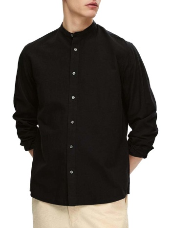 mao πουκαμισο selected regnew-linen shirt ls band black σε προσφορά