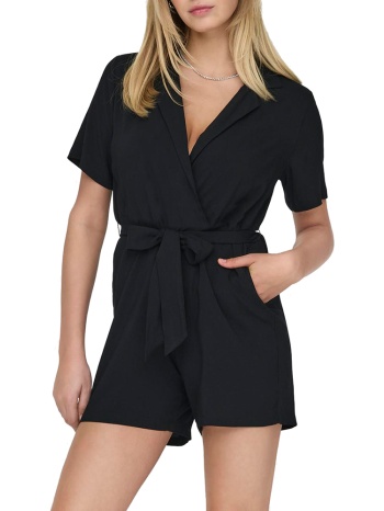 ολοσωμη only nova life vis s/s vera playsuit solid black σε προσφορά