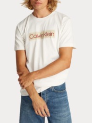 t-shirt calvin klein label print tee regular fit tofu calvin klein