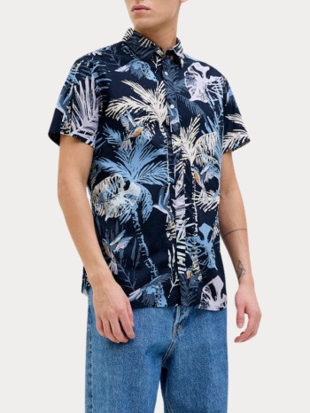 πουκαμισο jack & jones jjhawaii aop shirt ss ln sky captain σε προσφορά