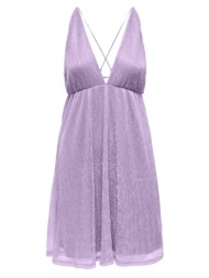 φορεμα only tinga s/l shine string dress purple rose only