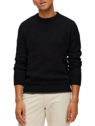πλεκτο selected slhremy ls knit all stu crew neck black selected
