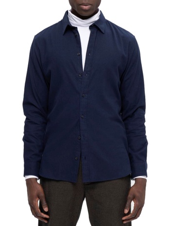 πουκαμισο selected slhslimowen-flannel dark shapphire σε προσφορά