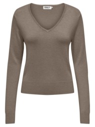 μπλουζα only venice life ls vneck pullover knit walnut only