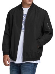 jacket jack & jones jjerush bomber pls black (μεγαλα μεγεθη) jack&jones