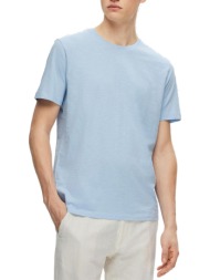 t-shirt selected slhaspen slub ss o-neck tee cashmere blue selected