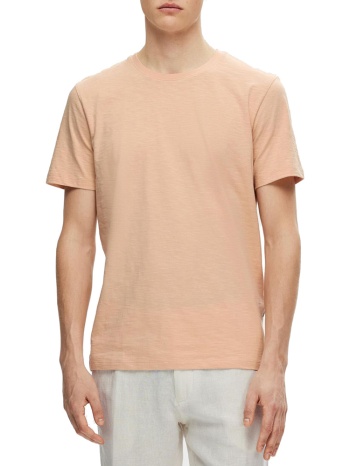 t-shirt selected slhaspen slub ss o-neck tee cameo rose σε προσφορά