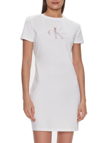 φορεμα calvin klein diffused monologo dress bright white σε προσφορά