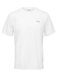 t-shirt selected slhaspen logo ss tee o-neck tee w bright white selected