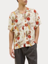 πουκαμισο jack & jones jorluke varenna aop ss antique white jack&jones